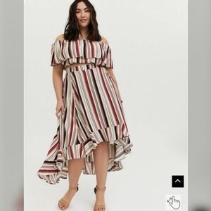 Torrid Striped Off-Shoulder Dress